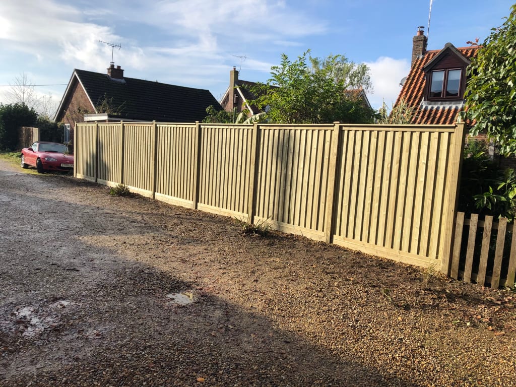 High quality double sided fencing delivered by Ed's Gardener Stuart from Norfolk